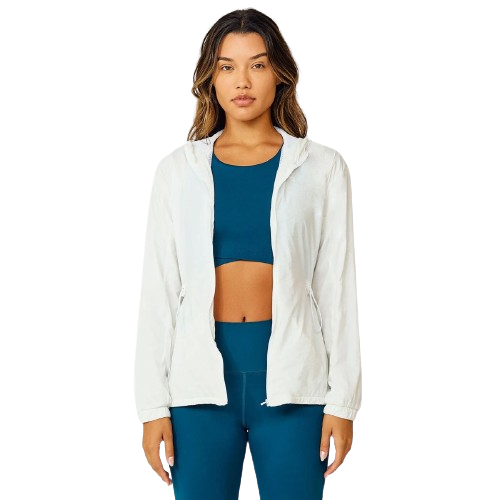 Jaqueta Alongada Corta Vento com Capuz Alto Giro