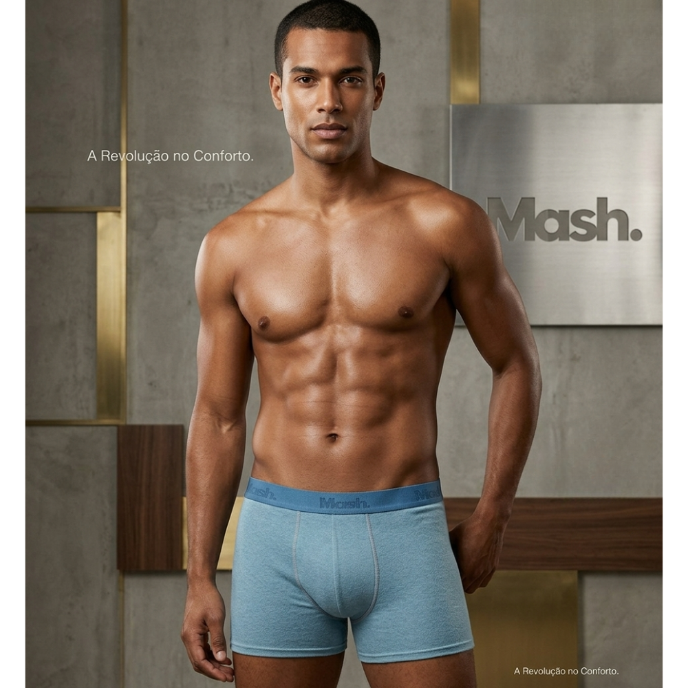 Cueca Boxer Cotton em Algodão Mash