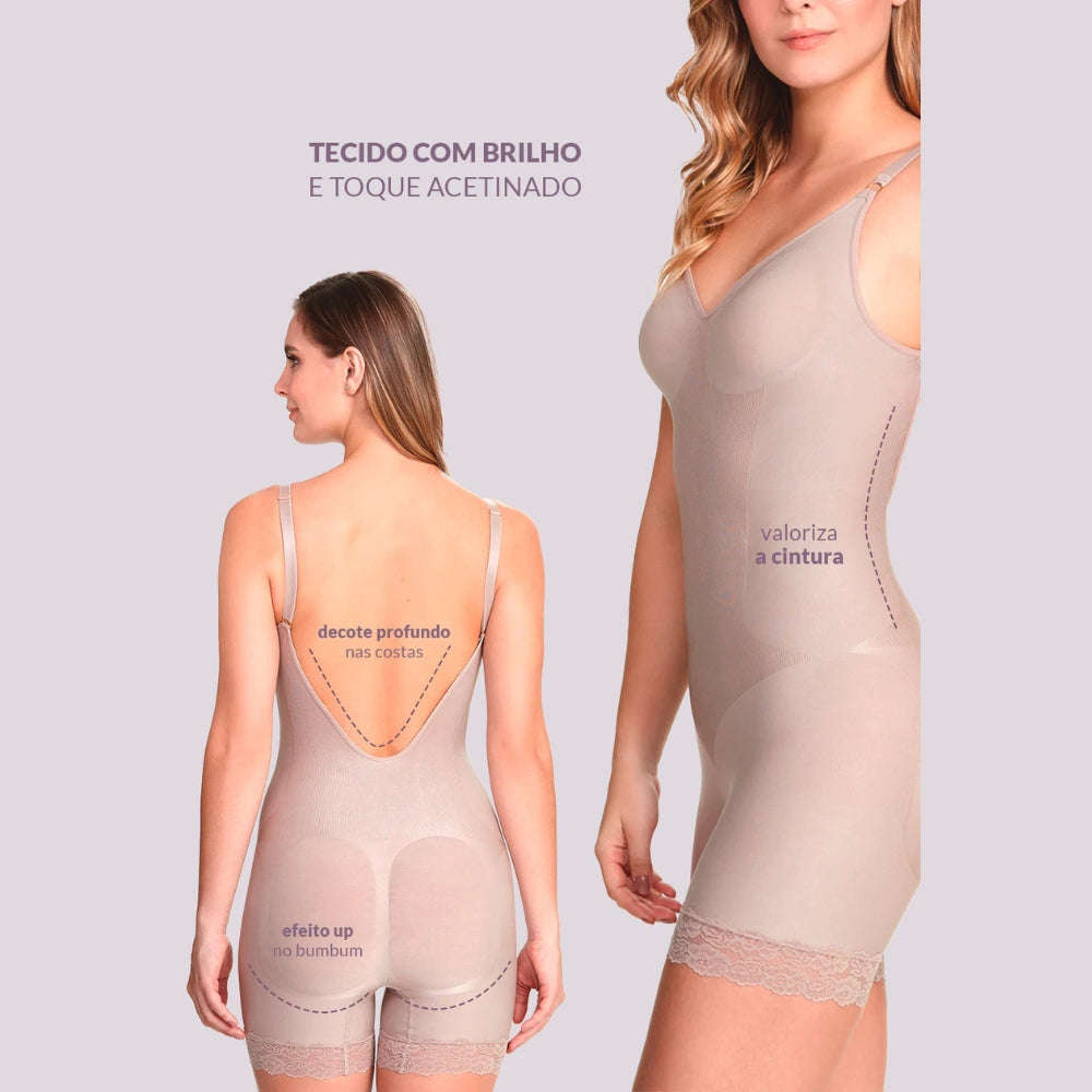 Macaquinho Shades Costas com Decote Profundo, Ideal para Usar com Roupas mais Decotadas