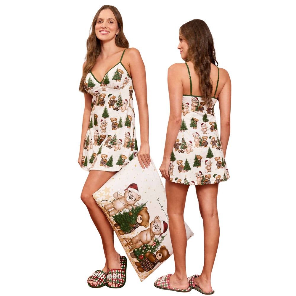 Camisola de Alça Especial Natal Bears Wishes em Sublime Touch