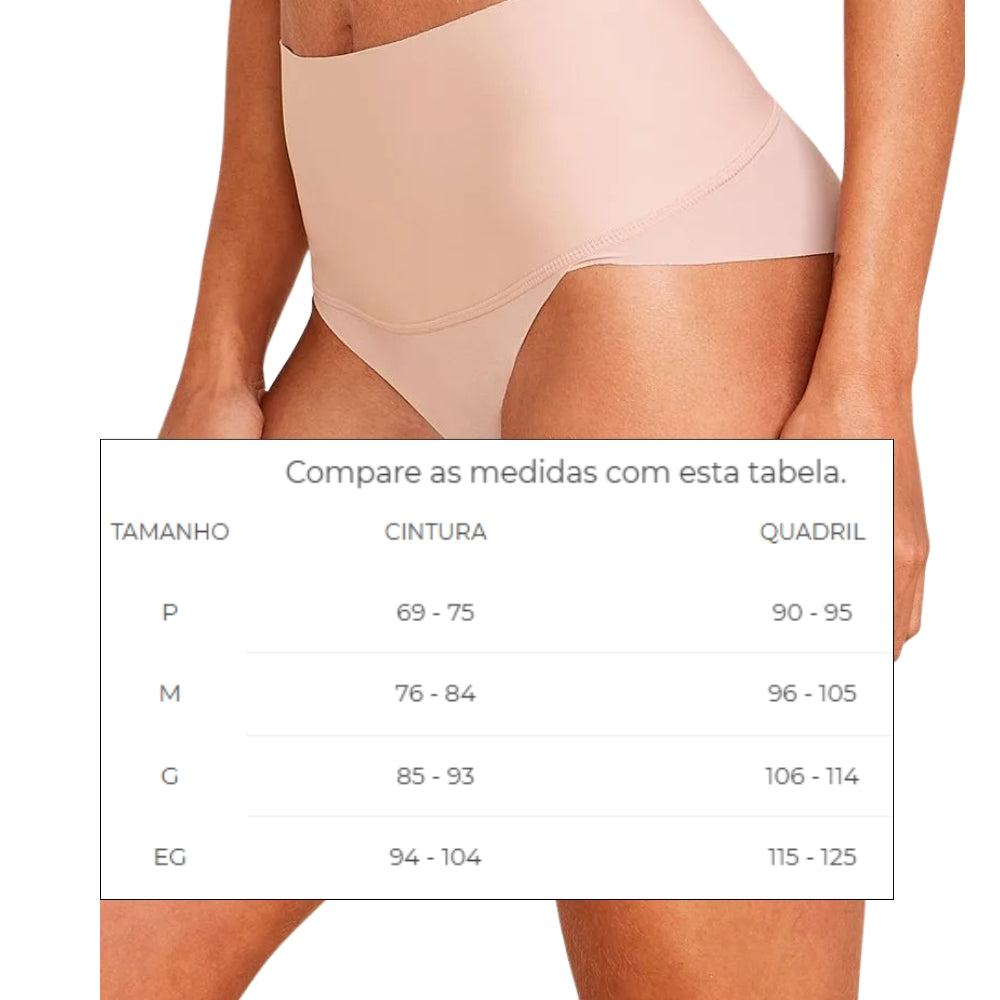 Calcinha Cintura Alta Invisível Em Microfibra