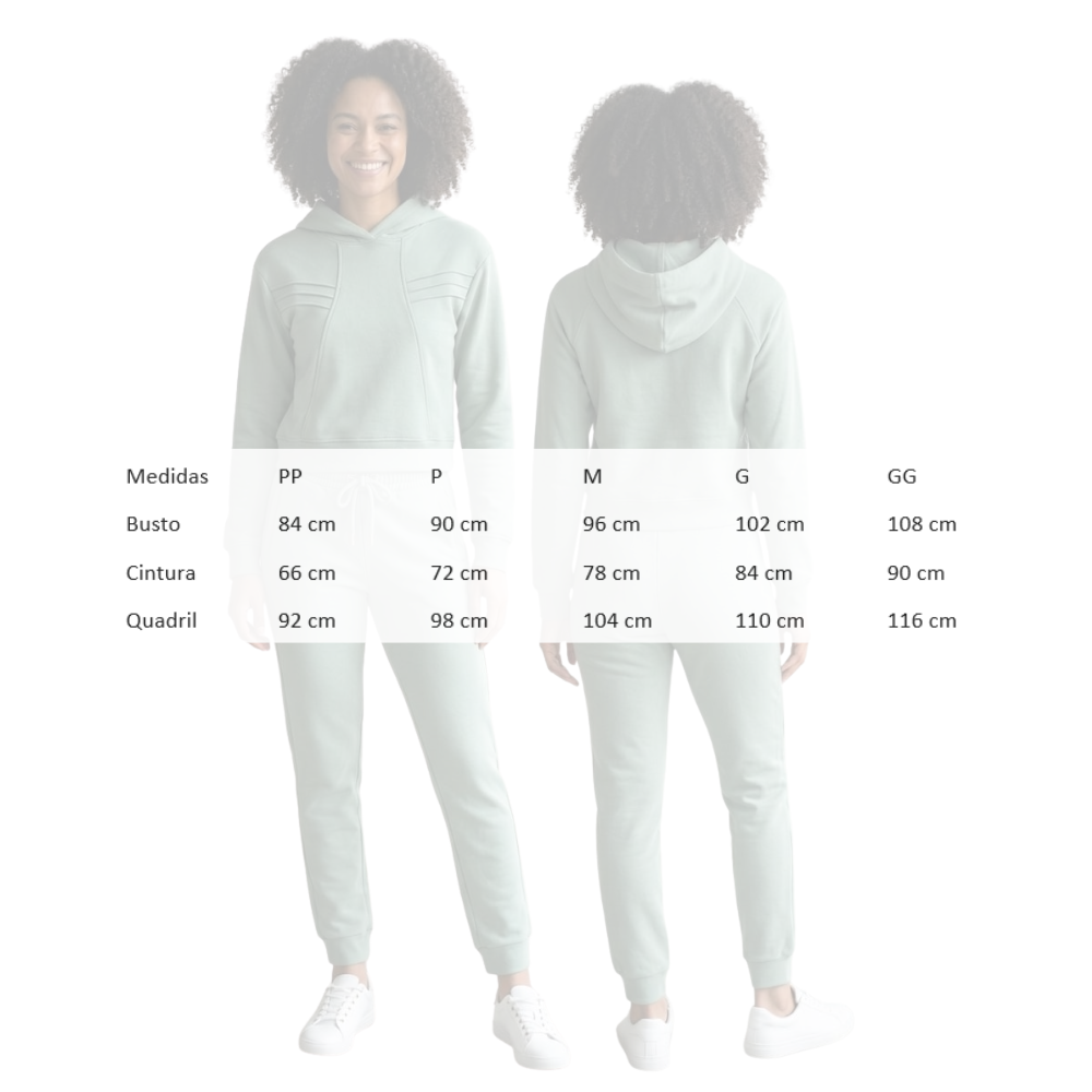 Conjunto Abrigo Feminino Comfy com Capuz