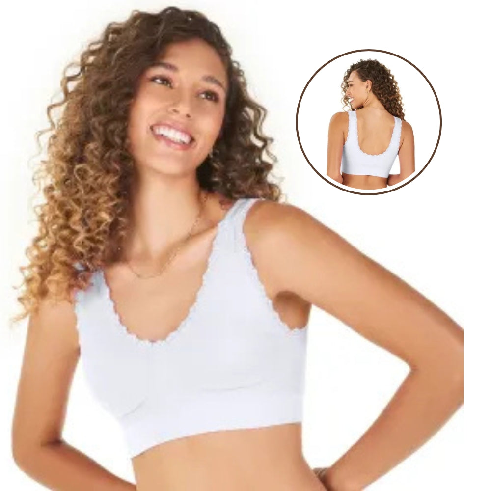 Sutiã Top com Renda e Bojo Removível Alças Largas, Conforto e Sustentação