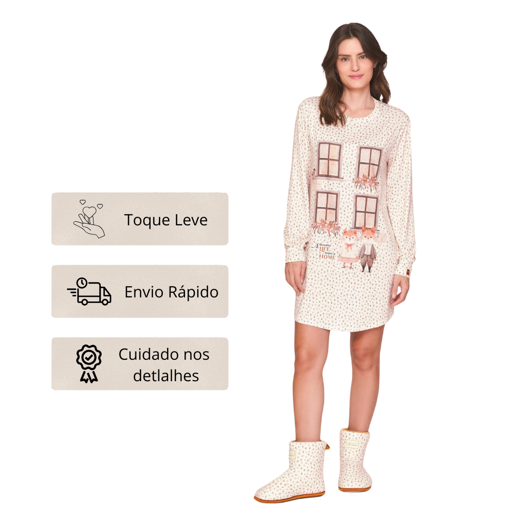 Camisola Manga Longa Feminina All Print Cots Cats em Sublime Touch