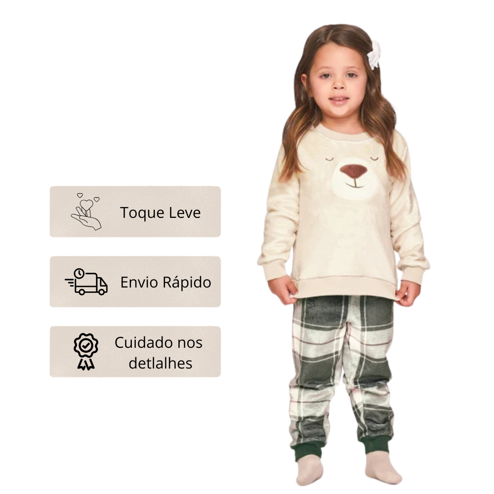 Pijama Baby Unissex Especial Peluciado BB Moment em Velvet Lux