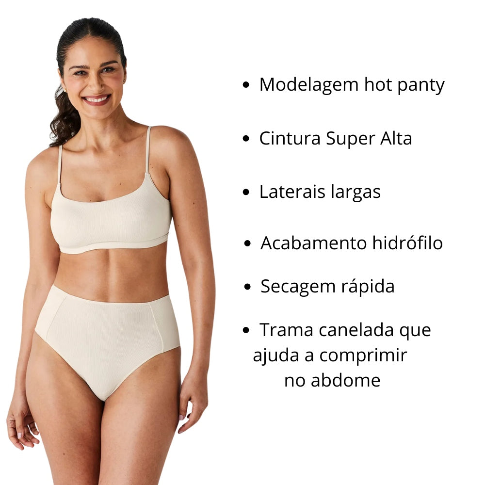 Calcinha Hot Panty Canelada Cintura Super Alta