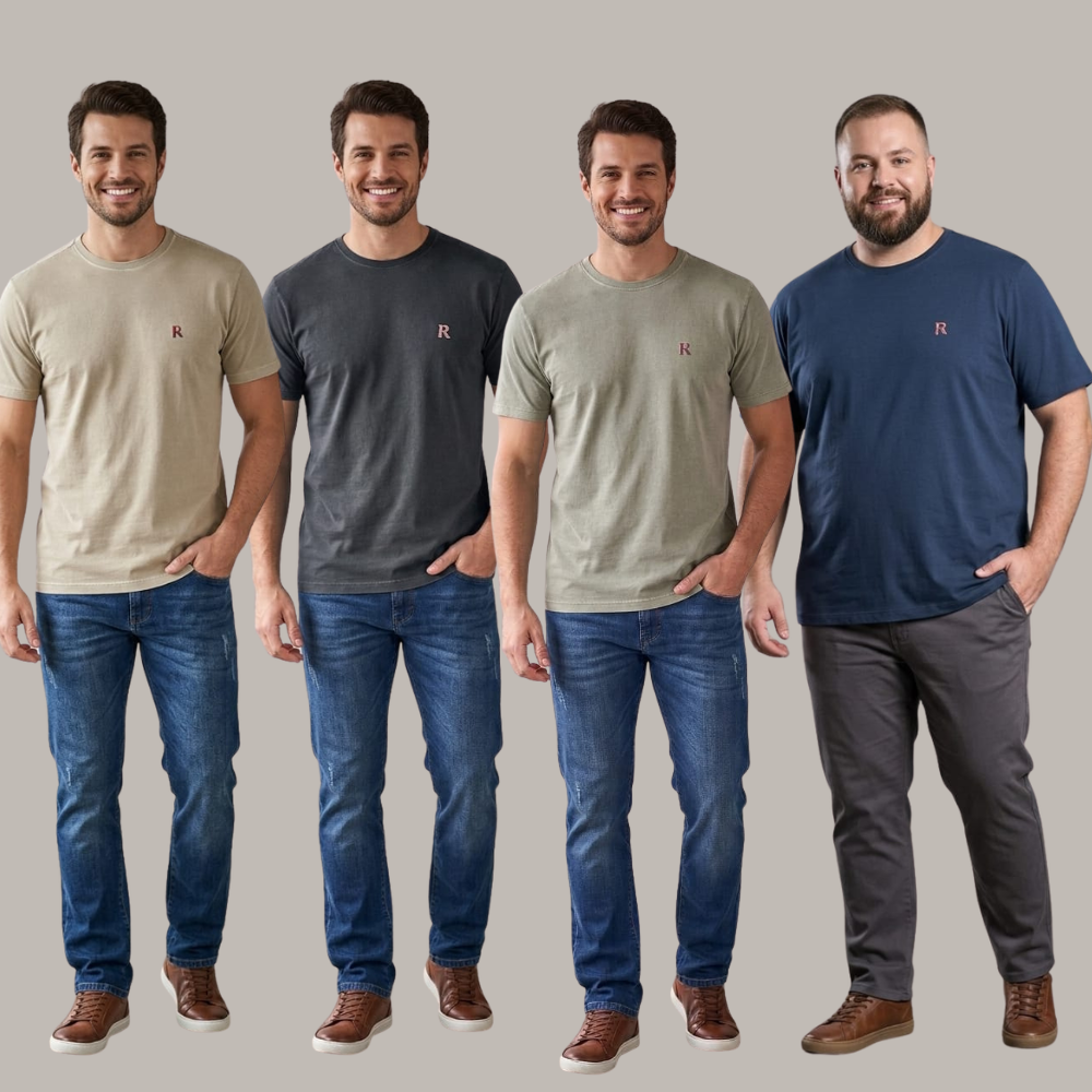 Camiseta Básica Masculina 100% Algodão