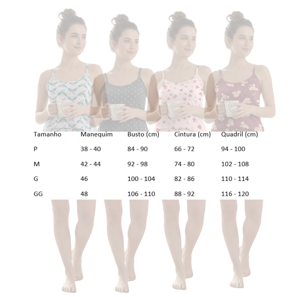 Pijama Feminino Curto com Alças Reguláveis em Suede