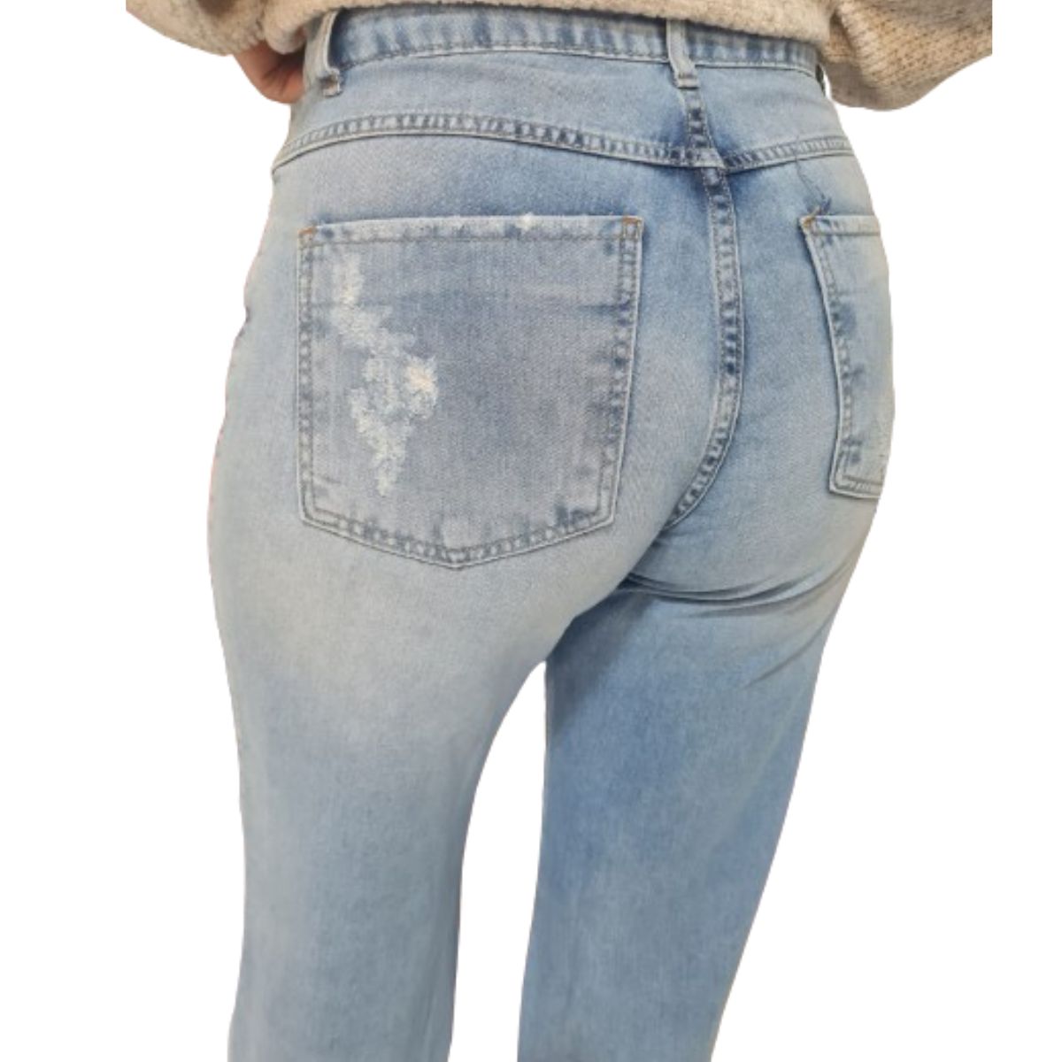 Calça Jeans Feminina Estilo Wide Leg em Algodão