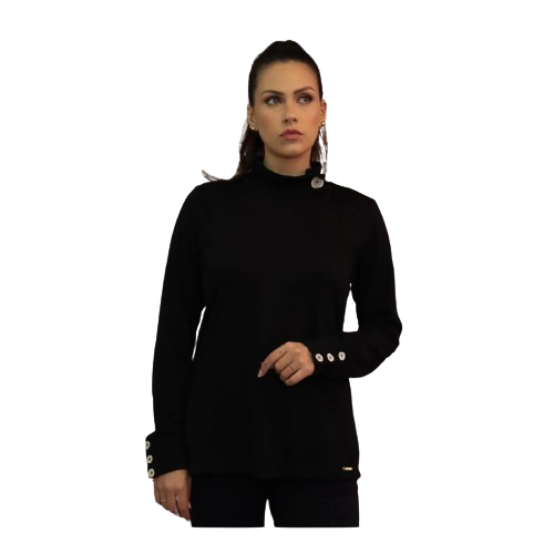 Blusa Feminina com Detalhes no Punho e Super Quentinha