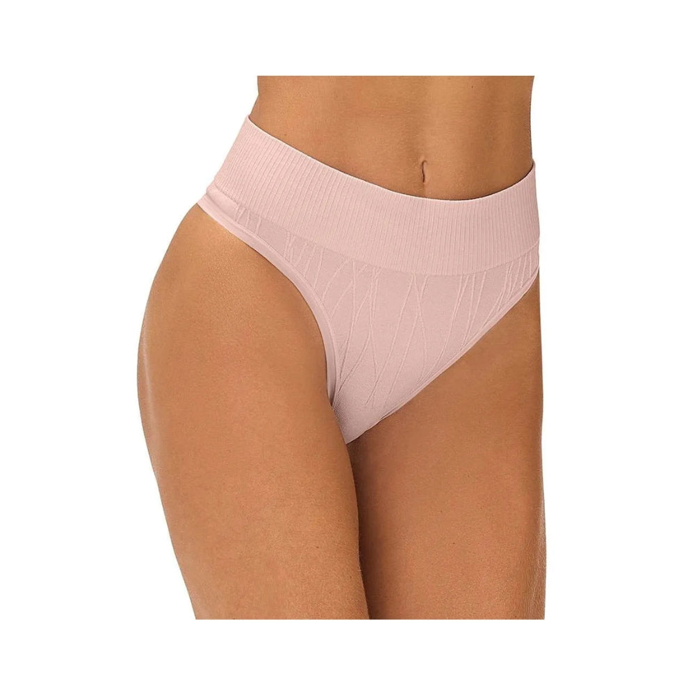 Calcinha Fio Dental Jacquard Sem Costura e Cós Alto que Não Marca