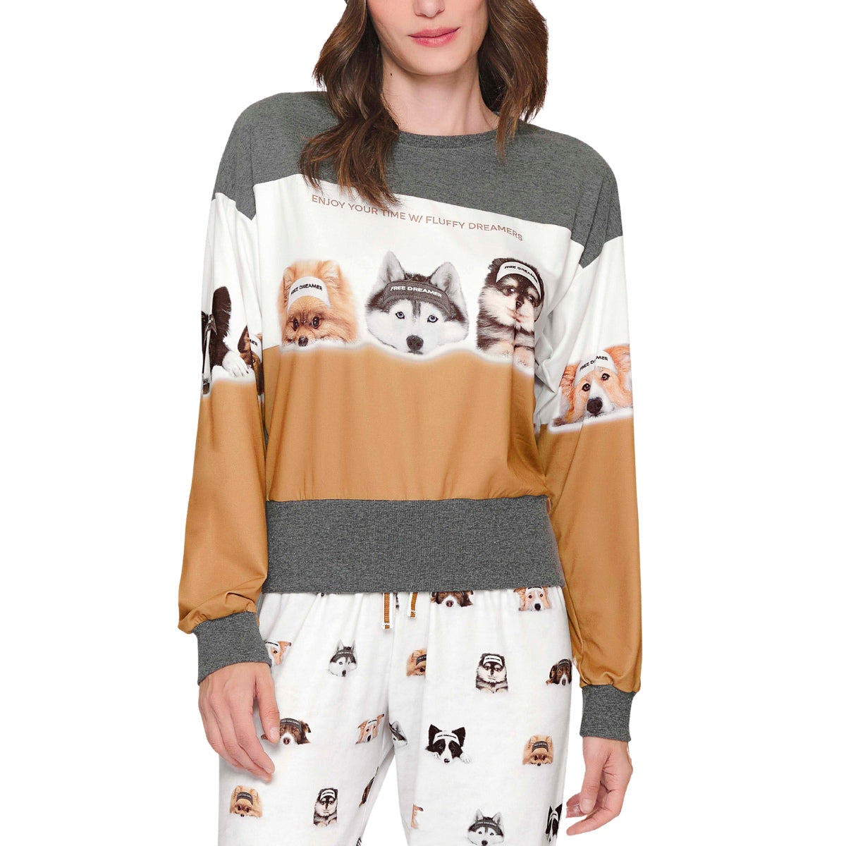 Pijama Jogger Especial Dogs na Neve com Acabamento Canelado