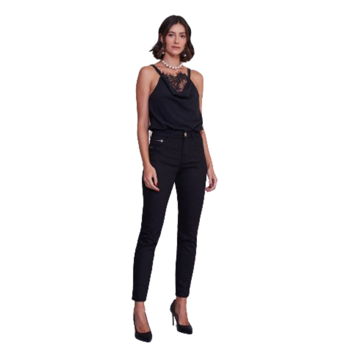 Calça Feminina Skinny com Corte Ajustado Feita com Demin de Alta Qualidade