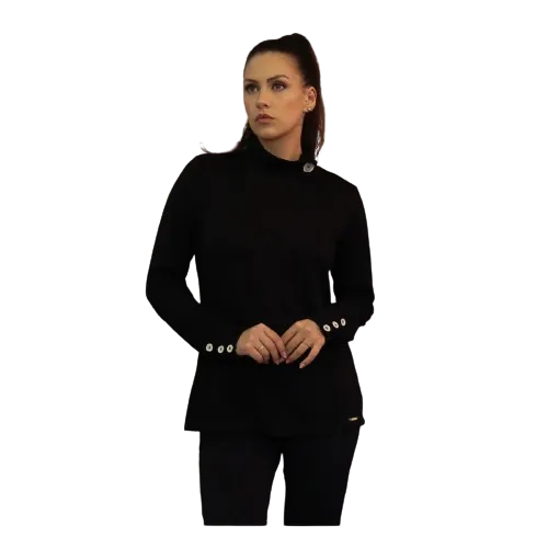 Blusa Feminina com Detalhes no Punho e Super Quentinha