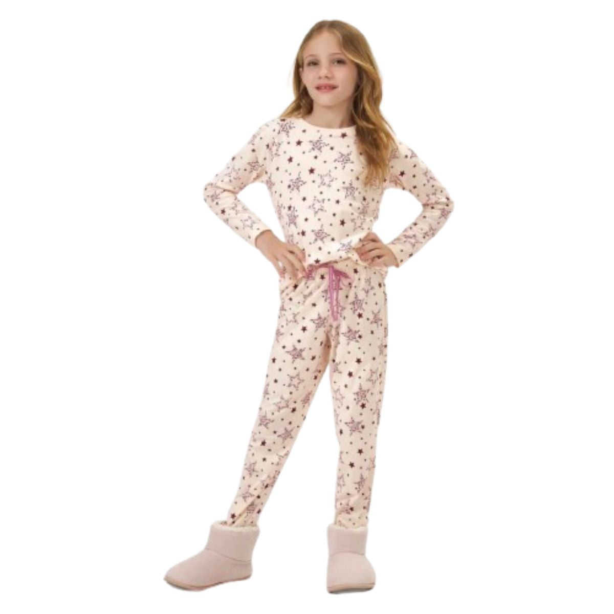 Pijama Manga Longa Infantil Feminino Cor com Amor
