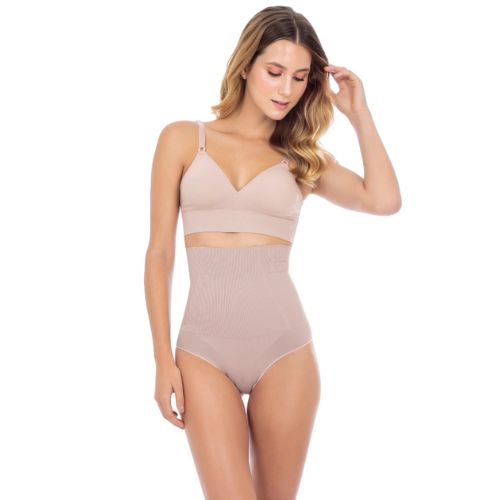 Calcinha Abdominal Cintura Alta com Barbatanas que não Enrolam e Redução de Medidas