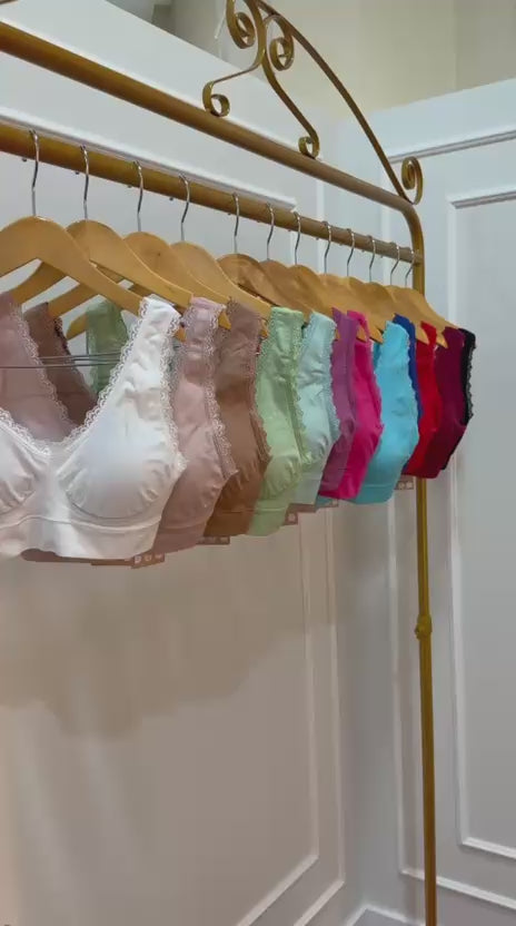Sutiã Top com Renda e Bojo Removível Alças Largas, Conforto e Sustentação