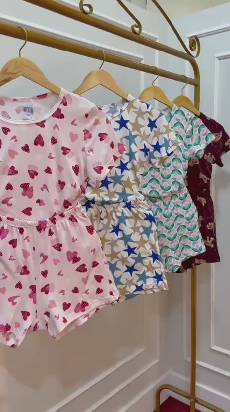Pijama Infantil Feminino Verão em Suede